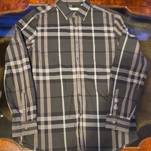 Burberry Black Nova Check Button Down Xl shirt